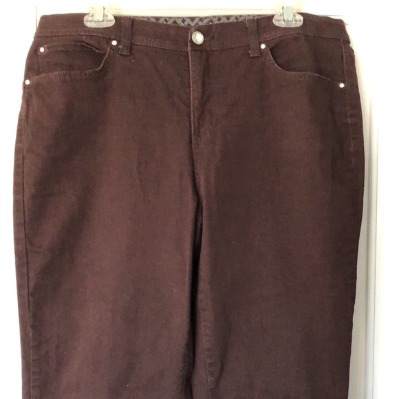 COPY - JM collection,cocoa brown jeans. Straight leg.‎ Size 12 Shirt. Embellish… - Picture 2 of 8